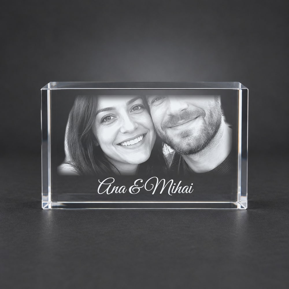Cristal 3D peisaj pentru poze de cuplu, 80 × 50 mm
